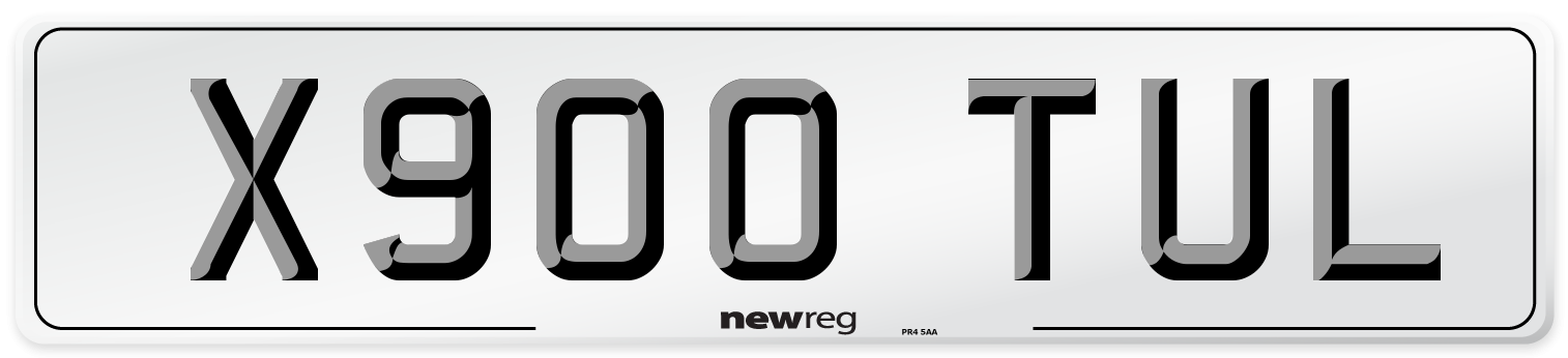 X900 TUL Number Plate from New Reg
